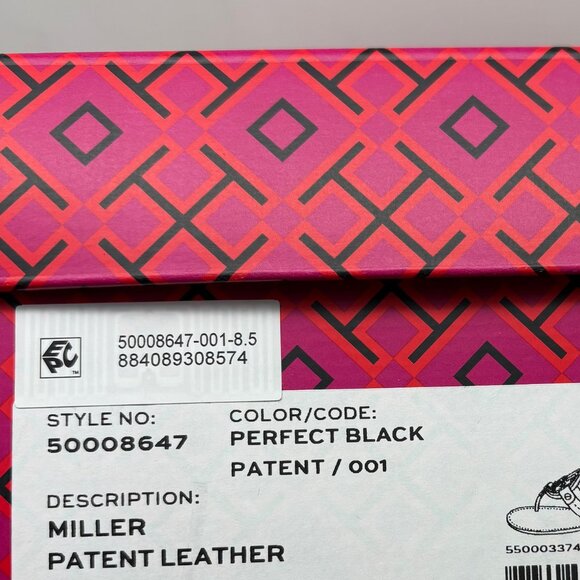 Tory Burch Miller Patent Leather Sandal Enamel Black - Picture 8 of 10